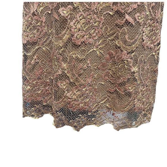 Y2K Nicole Miller Metallic Lace Strapless Dress Sz 6 Bodycon Cocktail Wedding - Picture 2 of 13